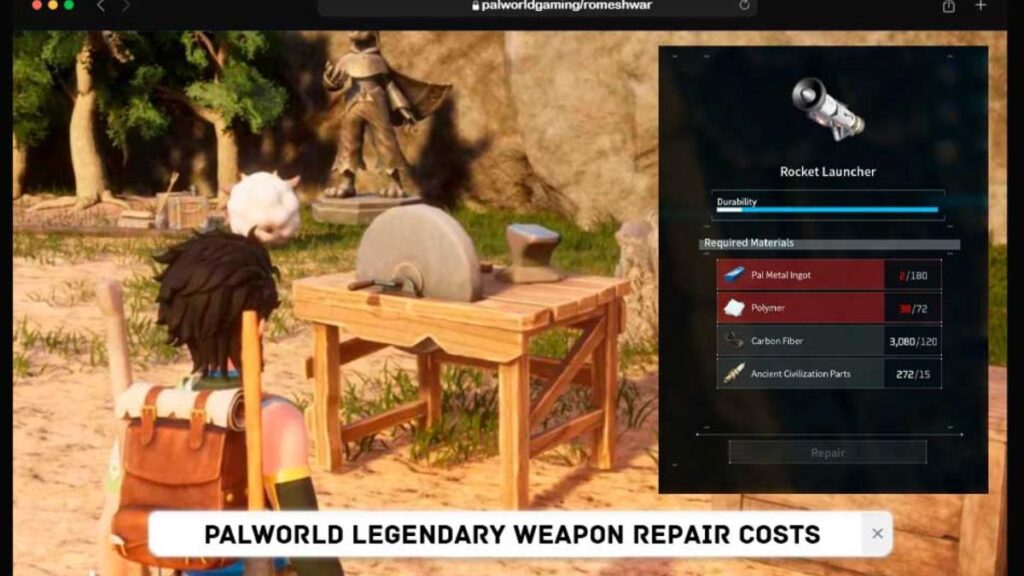 Palworld Legendary Weapon Repair Costs