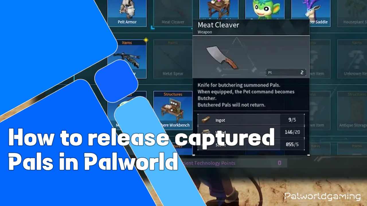 How To Release Captured Pals In Palworld