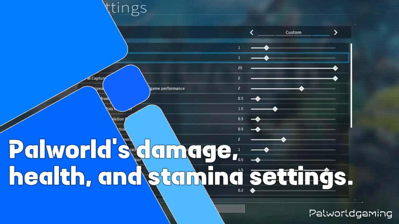 Palworld’s Damage, Health, And Stamina Settings